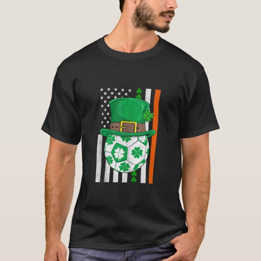 Amerikaanse vlag  Iers voetbal St Patrick s T-shirt (Voorkant)