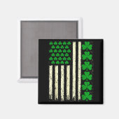 Amerikaanse vlag Ierse klavertjes St. Patrick's Da Magneet (Voorkant / Achterkant)