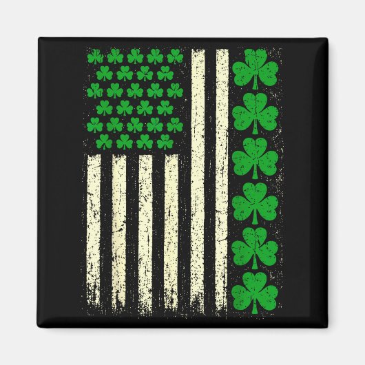 Amerikaanse vlag Ierse klavertjes St. Patrick's Da Magneet (Voorkant)