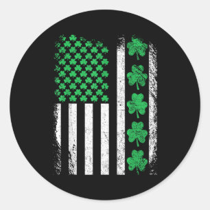 Amerikaanse vlag Ierse shamrocks st patricks day m Ronde Sticker