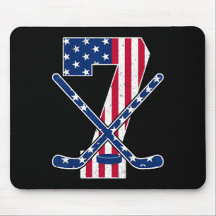 Amerikaanse Vlag IJshockey Fan 7e Verjaardagsfeest Muismat