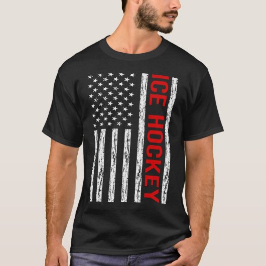 Amerikaanse vlag IJshockey T-shirt (Voorkant)