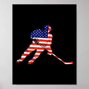 Amerikaanse Vlag IJshockey Usa T-shirt T-shirt.png Poster