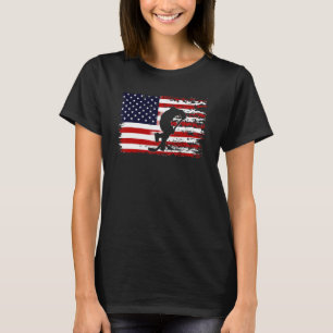 Amerikaanse vlag ijshockeyspeler sport patriottisc t-shirt