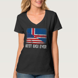 Amerikaanse vlag & IJsland vlag Beste Gigi Ever Fa T-shirt