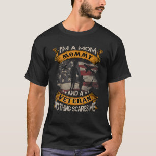 Amerikaanse vlag ik ben een mama en een veteraan v t-shirt