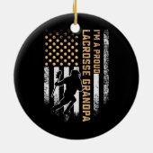 Amerikaanse vlag ik ben een rode lacrosse Keramisch Ornament (Achterkant)