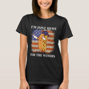 Amerikaanse Vlag Ik Ben Hier Gewoon Voor De Wiener T-shirt