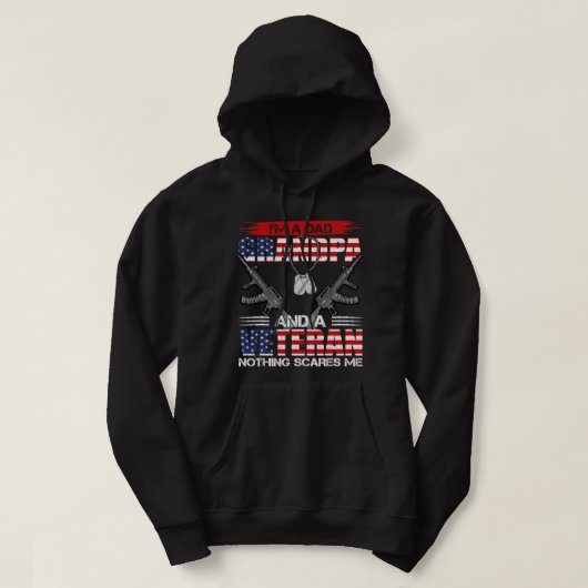 Amerikaanse vlag Ik ben pa opa en een veteraan nie Hoodie (Design voorkant)