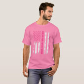 Amerikaanse vlag ik Draag roze voor mijn zuster Br T-shirt (Voorkant volledig)