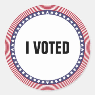 Amerikaanse vlag "Ik heb gestemd" ( TEKST) Ronde Sticker