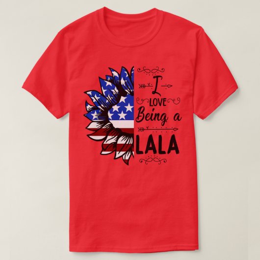 Amerikaanse vlag Ik hou ervan om een Lala blij in T-shirt (Design voorkant)