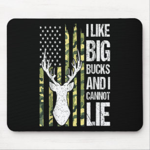 Amerikaanse vlag Ik hou van big bucks en ik kan ni Muismat