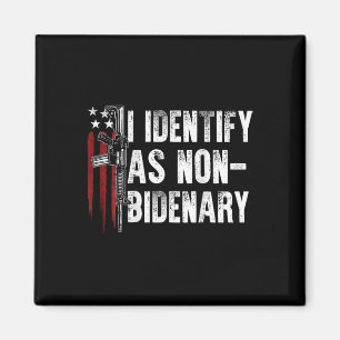 Amerikaanse vlag Ik identificeer me als niet-binai Magneet