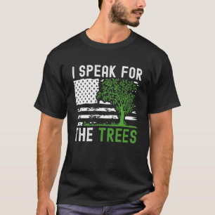 Amerikaanse vlag Ik spreek voor Trees Earth Day 20 T-shirt