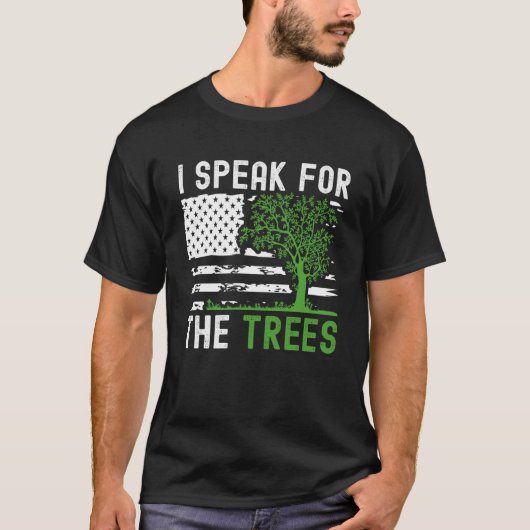 Amerikaanse vlag Ik spreek voor Trees Earth Day 20 T-shirt (Voorkant)