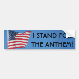 Amerikaanse vlag ik sta voor de Anthem Banjoman Bo Bumpersticker