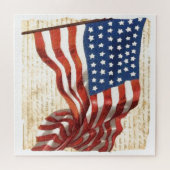 Amerikaanse vlag Illustratie kunst Legpuzzel (Horizontaal)