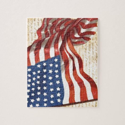  Amerikaanse vlag Illustratie Legpuzzel (Verticaal)