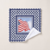 Amerikaanse vlag Illustratie Red White Blue | Cont Bad Handdoek (Wasdoekje)