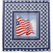 Amerikaanse vlag Illustratie Red White Blue | Cont Douchegordijn (Voorkant)