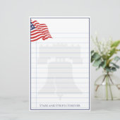 Amerikaanse vlag Illustratie rood wit en blauw Briefpapier (Staand voorkant)