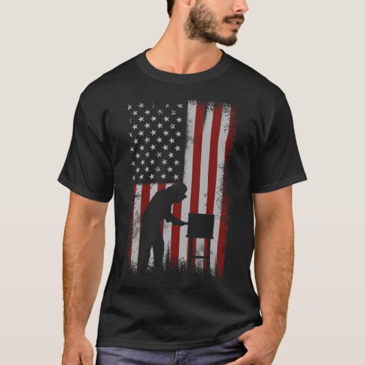 Amerikaanse vlag imker Shirt Mannen bijenhouderij  (Voorkant)