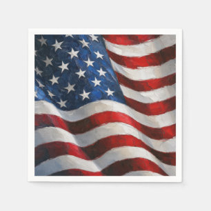 Amerikaanse Vlag Impasto Schilderkunst Servet