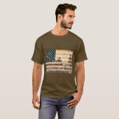 Amerikaanse vlag in bruine tinten. t-shirt (Voorkant volledig)