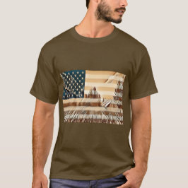 Amerikaanse vlag in bruine tinten. t-shirt