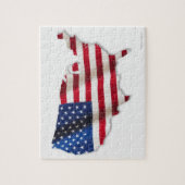 Amerikaanse vlag in de vorm van Verenigde Staten Legpuzzel (Verticaal)