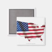 Amerikaanse vlag in de vorm van Verenigde Staten Magneet (Voorkant / Achterkant)