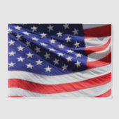 Amerikaanse vlag in de wind vellum uitnodigingen (Voorkant)