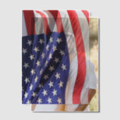 Amerikaanse vlag in de wind vellum uitnodigingen (Offset (Koppel))