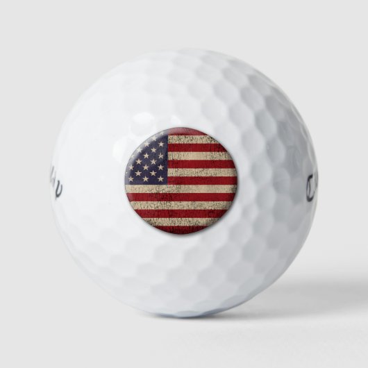 Amerikaanse vlag in distressed design golfballen (Voorkant)