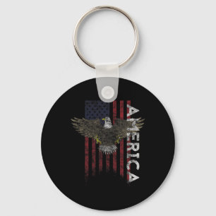 Amerikaanse vlag in distressed vintage stijl voor sleutelhanger