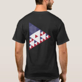 Amerikaanse vlag in driehoeken, gekleurd t-shirt (Achterkant)