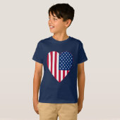 Amerikaanse vlag in een groot hart t-shirt (Voorkant volledig)
