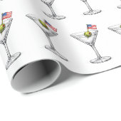 Amerikaanse vlag in een Martini Cadeaupapier (Rol Hoek)