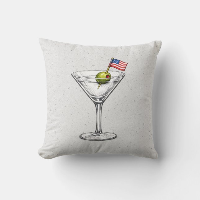 Amerikaanse vlag in een Martini Cocktail Kussen (Voorkant)