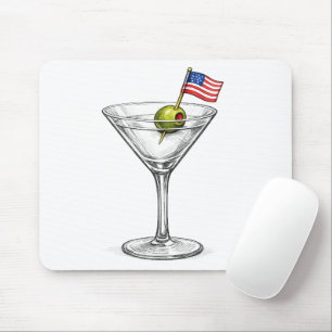 Amerikaanse vlag in een Martini Muismat