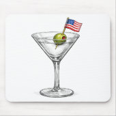 Amerikaanse vlag in een Martini Muismat (Voorkant)