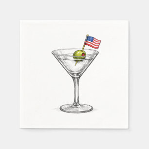 Amerikaanse vlag in een Martini Servet