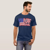 Amerikaanse vlag in een vervormd patroon t-shirt (Voorkant volledig)