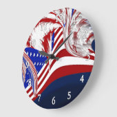 Amerikaanse vlag in Flight Red White Blue Abstract Grote Klok (Hoek)