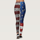 Amerikaanse vlag in Glitter grafische Leggings (Achterkant)