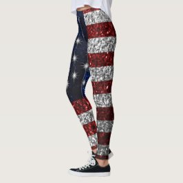 Amerikaanse vlag in Glitter grafische Leggings