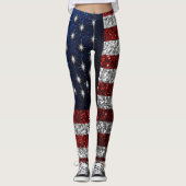 Amerikaanse vlag in Glitter grafische Leggings (Voorkant)