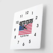 Amerikaanse vlag, in God vertrouwen we, Vierkante Klok (Hoek)