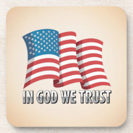 Amerikaanse vlag in God We Trust Onderzetter Set